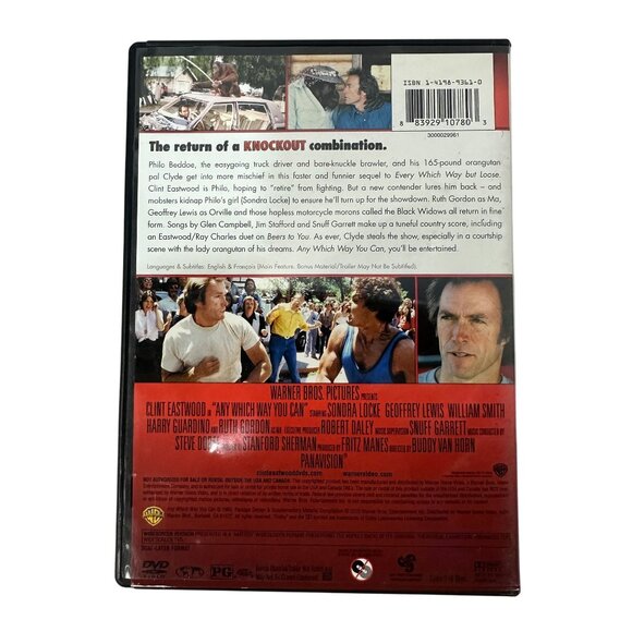 Clint Eastwood Any Which Way You Can DVD 2002 Warner Bros Collection Comedy PG - Picture 2 of 6